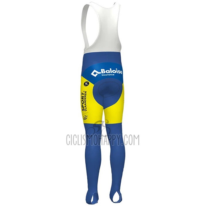 Sport Vlaanderen-Baloise Cycling Jersey Bib Tight 2021 Men Long Sleeve Sport Vlaanderen Baloise Blue Yellow